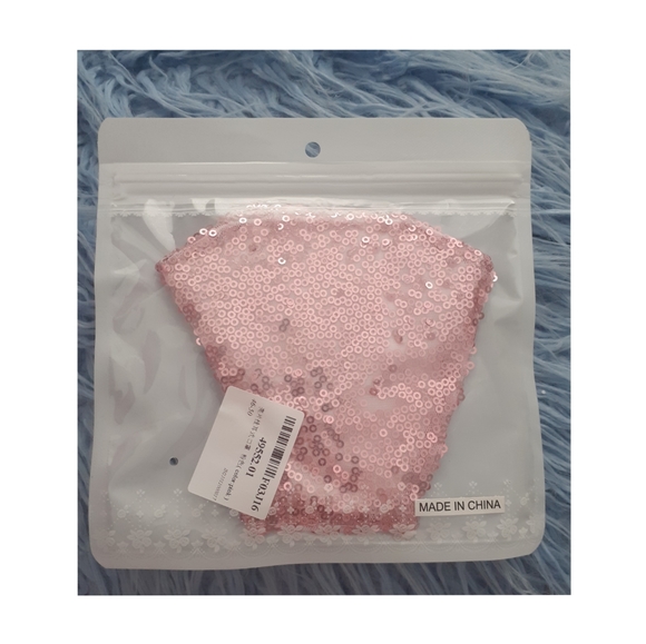 💥New Rose Pink Glitter Sequin Mask - Picture 2 of 4